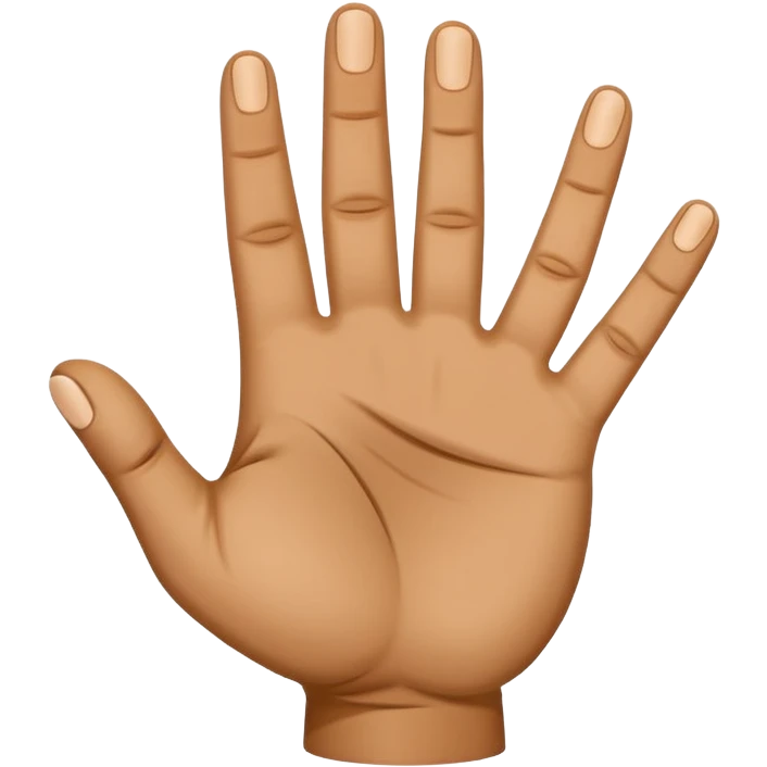 palm with four fingers up and folded thumb from front emoji