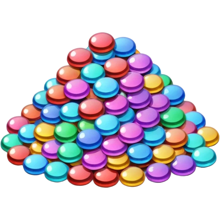  a pile of glitter with sparkling highlights. Rounded, glossy, smooth, soft shadows, white background.

 emoji