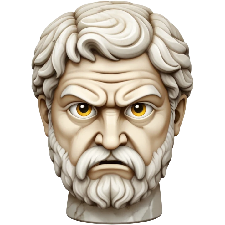 Create a greek statue point at the front with angry fave emoji