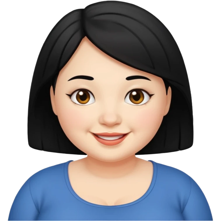 약간 통통한 여자 검은머리 emoji