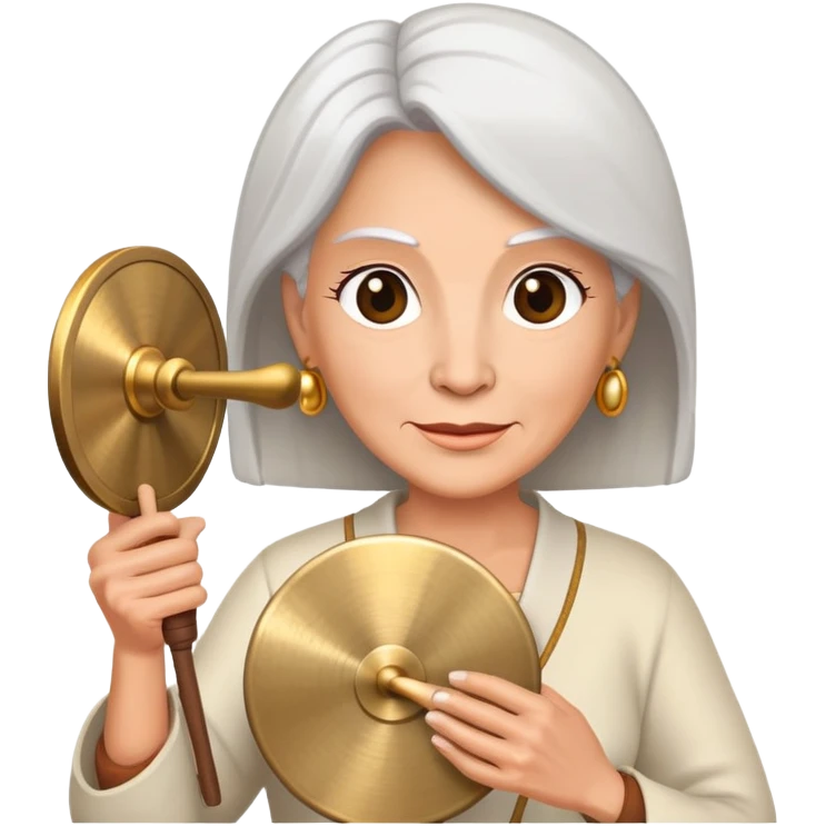 50 year old woman with a gong emoji