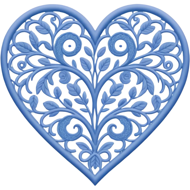 delicate lace pattern inside a heart emoji