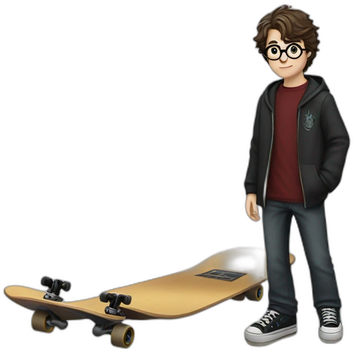 Harry potter with skateboard emoji