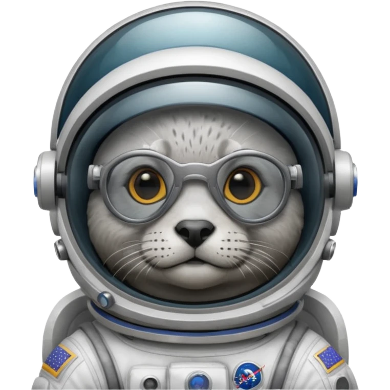 seal wearing glasses in astronaut helmet emoji