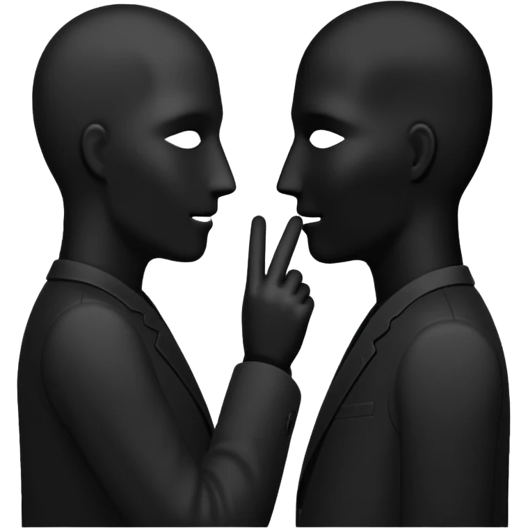 two faceless silohuettes speaking emoji
