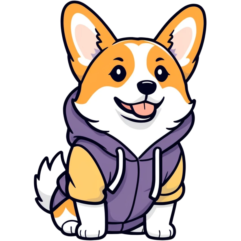 Corgi wearing a hoodie emoji