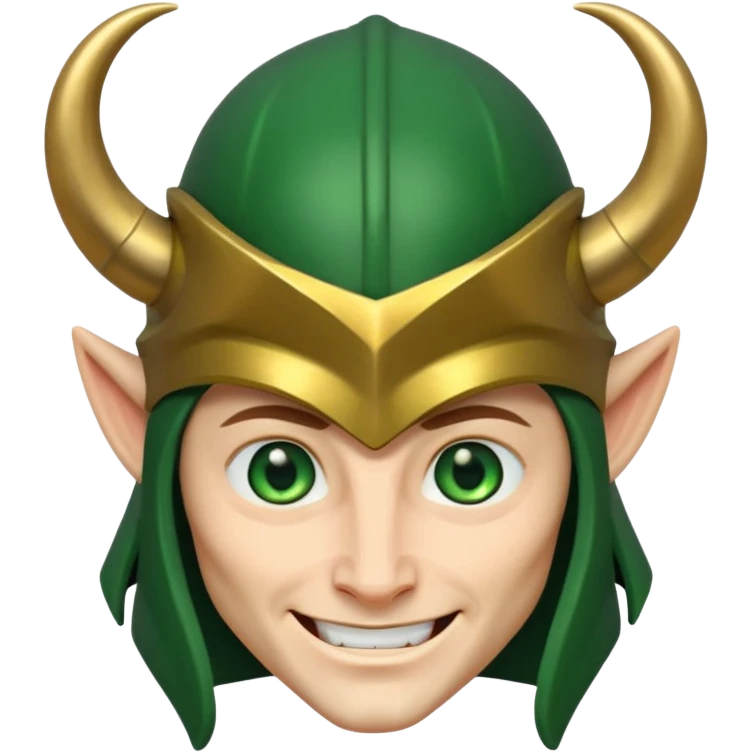 portrait of Loki – Horned helmet, mischievous grin








 emoji