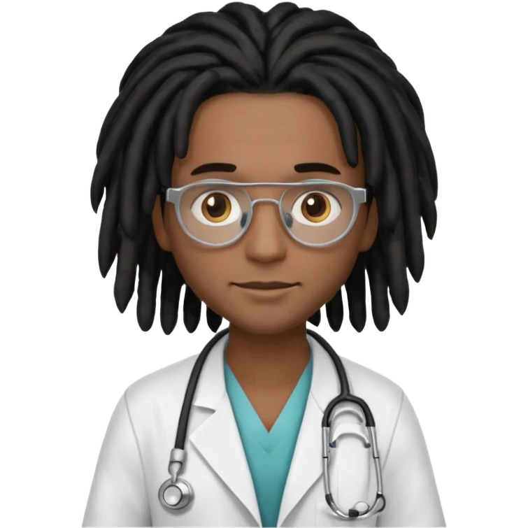  doctor with black dreadlock emoji