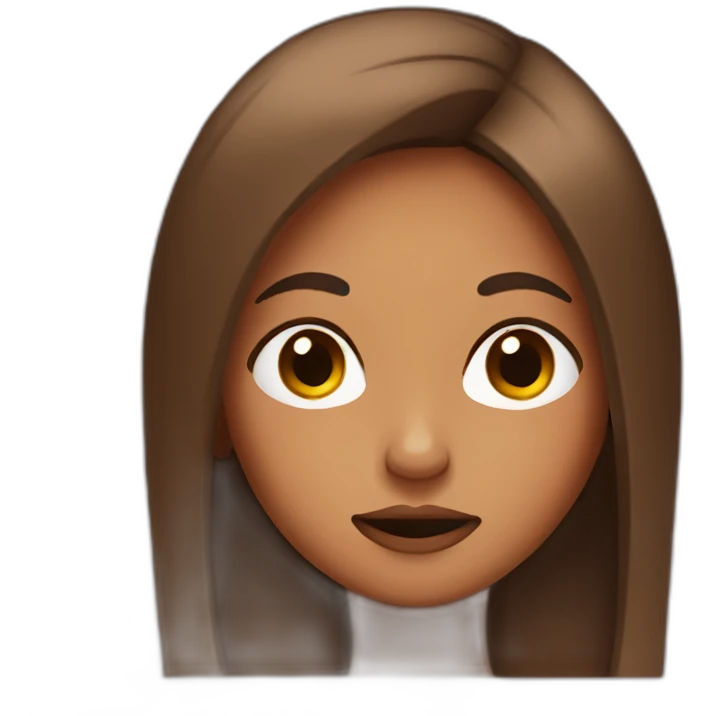 Puzzled brown girl with straight hair emoji