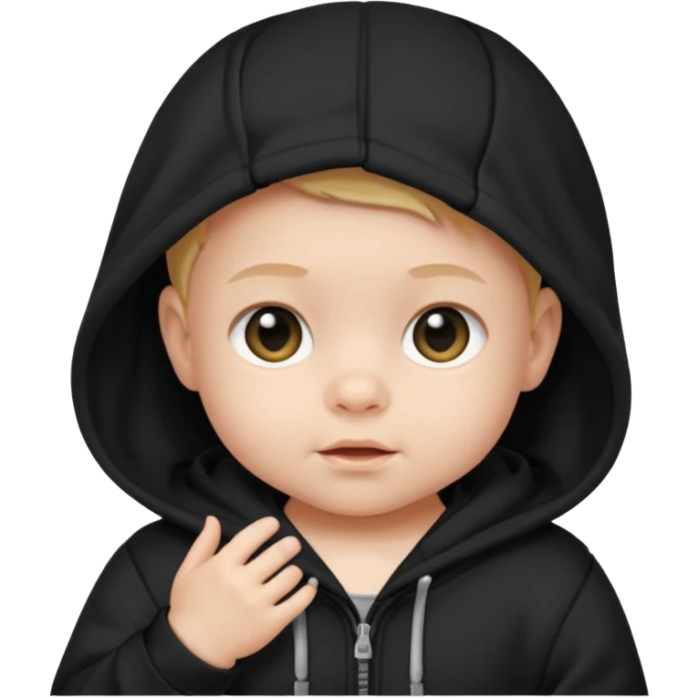 baby with black hoodie emoji