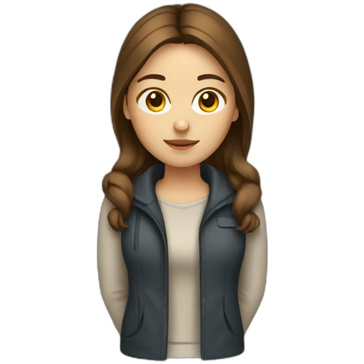 programmer girl with brown hair working emoji