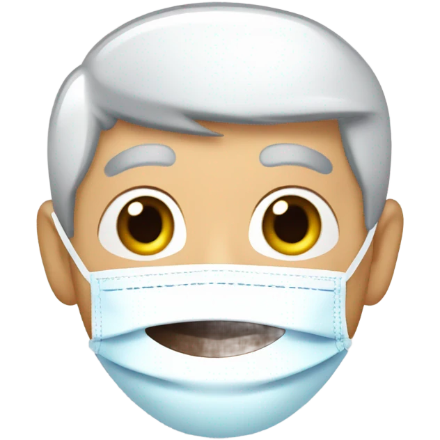 An elderly man with a face shaped like Shin-chan's, wearing a face mask and under-eye patches. emoji