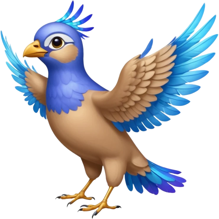 blue lark with wings spread emoji
