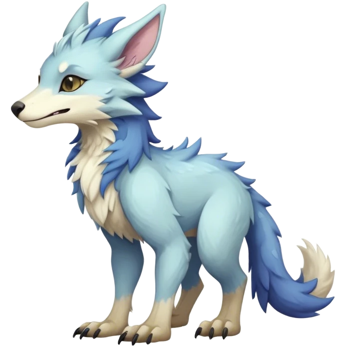 Feral Rare Fantasy cute pastel Vernid-Sergal-animal-creature-hybrid by LiLaiRa, markings, tufted ears, full body emoji