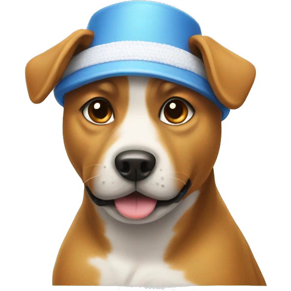 dog with bathing hat emoji