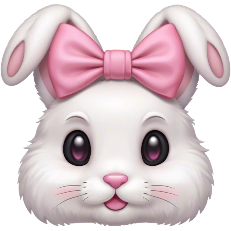 Floppy-eared bunny wearing a bow emoji
