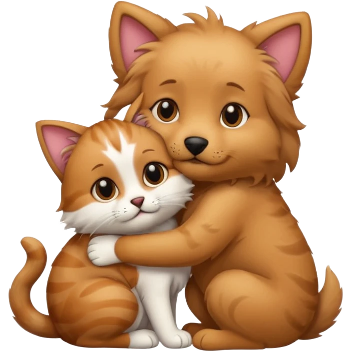 dog hug cat emoji