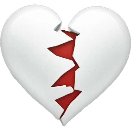 broken heart on iphone in white color emoji