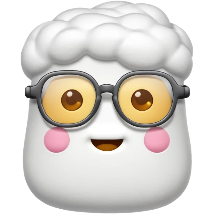 colored marshmallow with glassess emoji