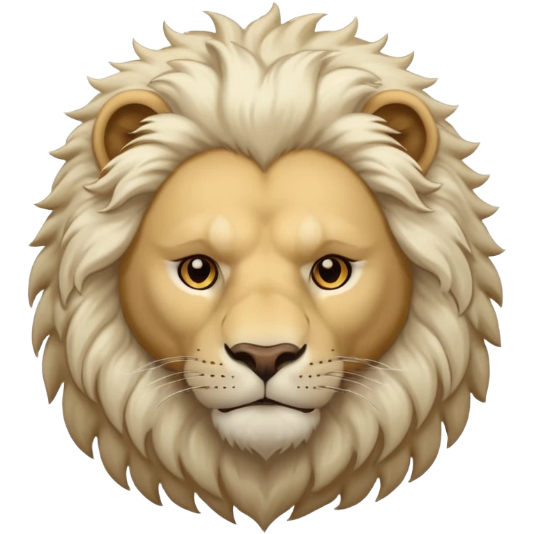 White lion with light brown eyes emoji