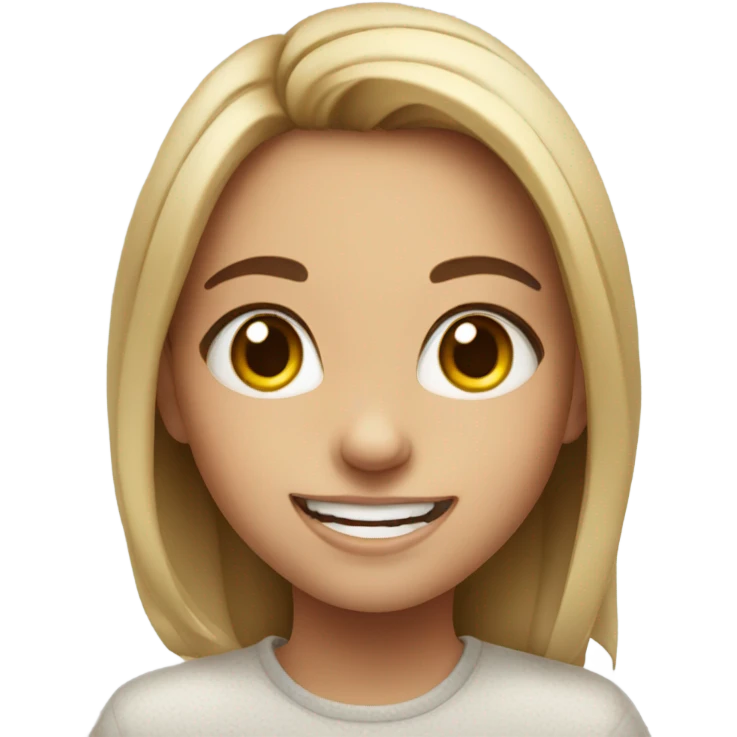 realistic portrait of girl laughing emoji