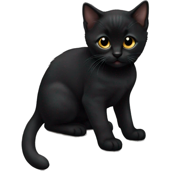 Black Bombay kitten emoji