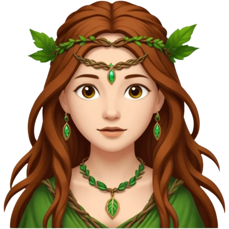 Leaf-necklace druid queen emoji