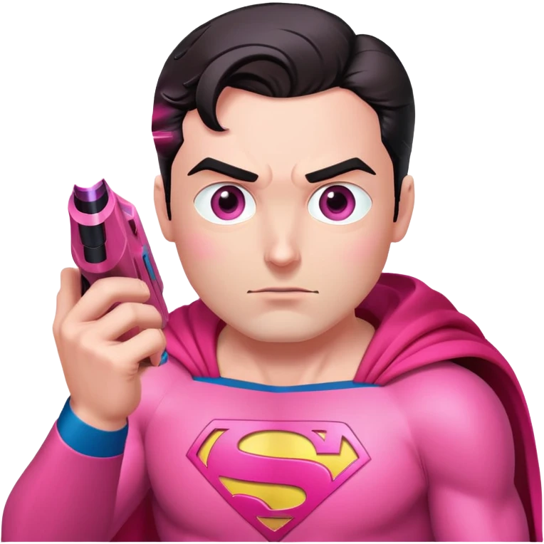 superman in pink suit firing pink laser from his eyes emoji