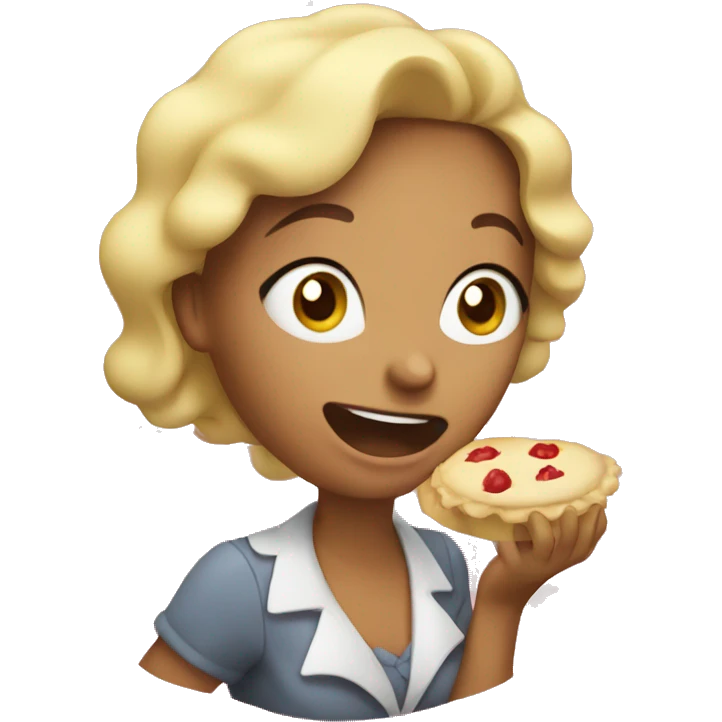 woman eating pie emoji