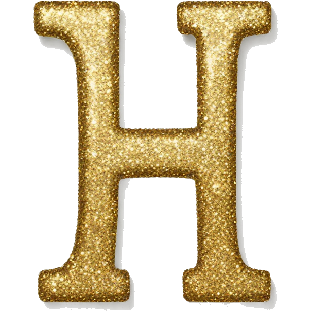 Glitter letter H emoji