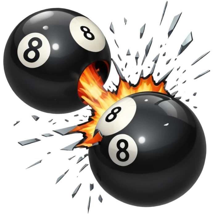 Exploding 8 ball emoji