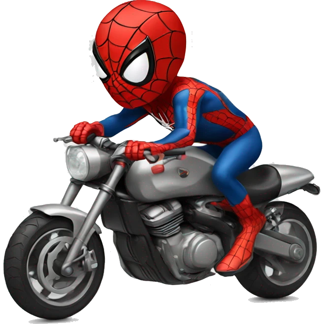 Spiderman on bullet bike emoji