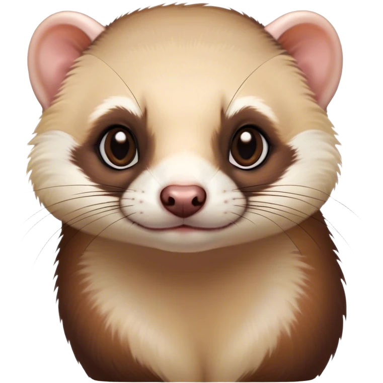 Cinematic Noble sable ferret Portrait Emoji, Poised and dignified, with a sleek, elongated body and a distinct sable ferret head featuring a pointed snout, small, rounded ears, and intelligent, beady eyes, covered in soft, sleek fur with natural brown and cream hues, Simplified yet sharp and sophisticated features, highly detailed, glowing with a warm, natural glow, high shine, exuding an air of quiet confidence, focused and watchful, soft glowing outline, capturing the essence of a clever and majestic sable ferret that feels as though it could leap from the screen with effortless grace! emoji