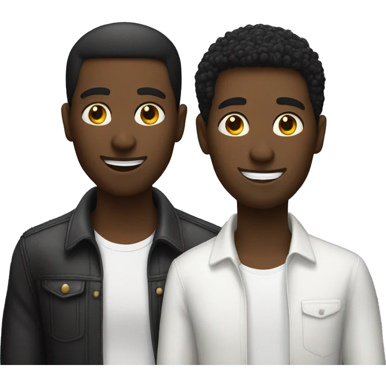 Black white gay couple emoji