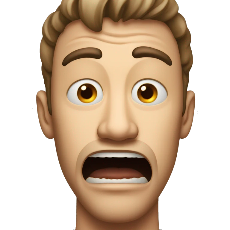 man shocked disgusted horrified terrified mouth wide open jaw drop emoji