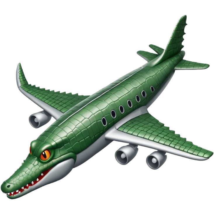 gray plane with a crocodile head emoji
