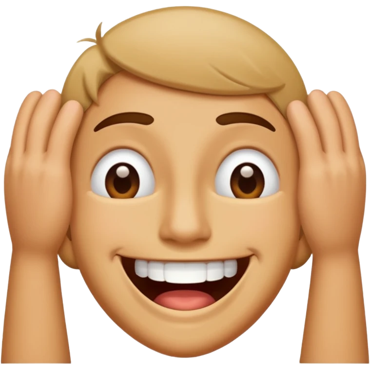 A face that is making a look of embarrassment with an upside down smile while looking to the smile but the face is also laughing a bit  emoji