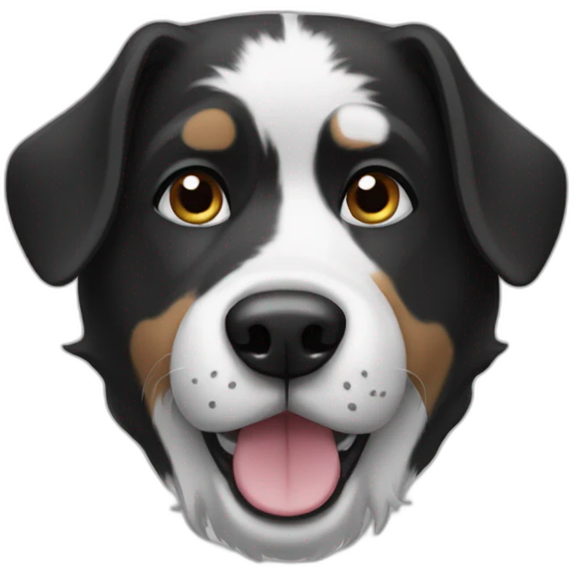 black and white dog emoji
