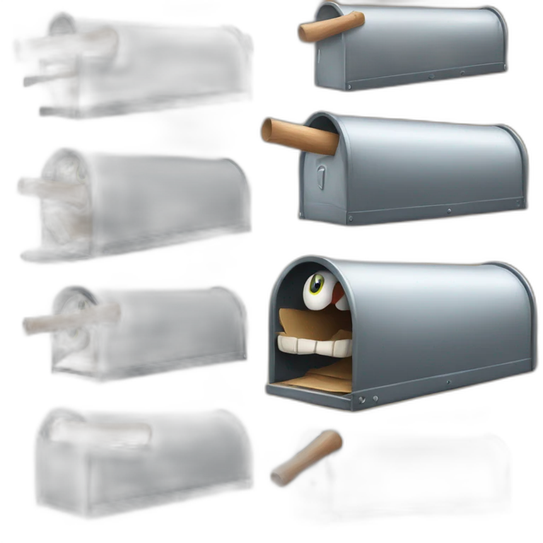 evil mailboxes with baseball bats cartoon emoji