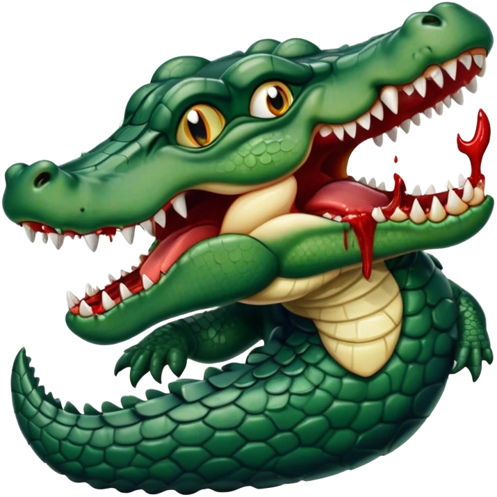 Alligator eating man emoji