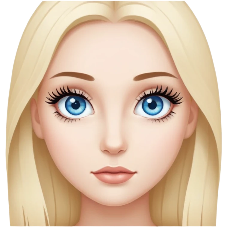 A girl with blue eyes a lash extensions  emoji