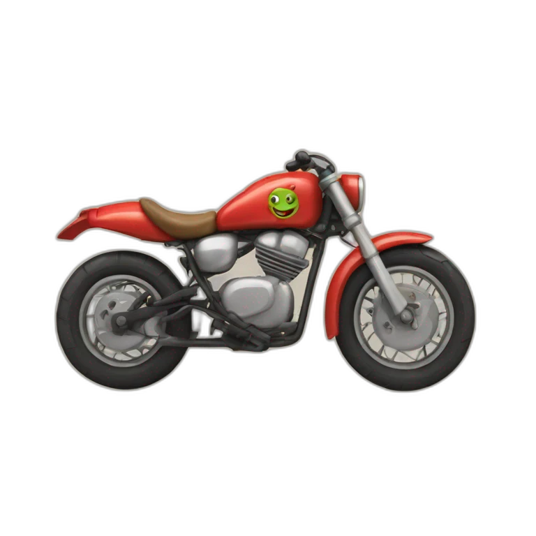 Une tortue sur une moto emoji