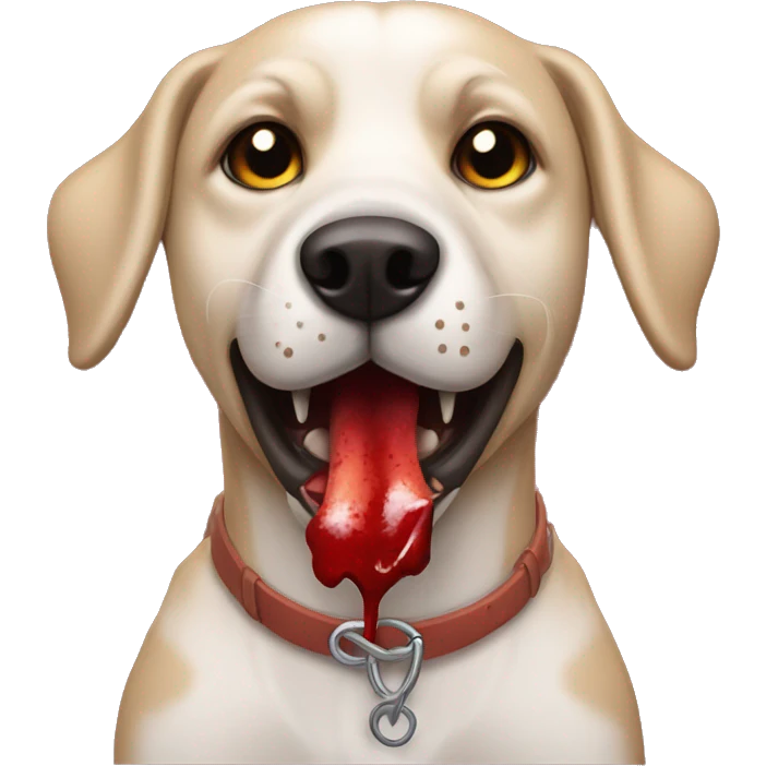 Perro con una sangre emoji
