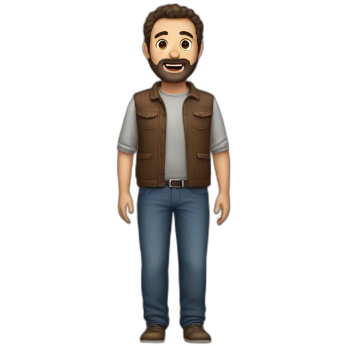 Man with a hairy belly emoji