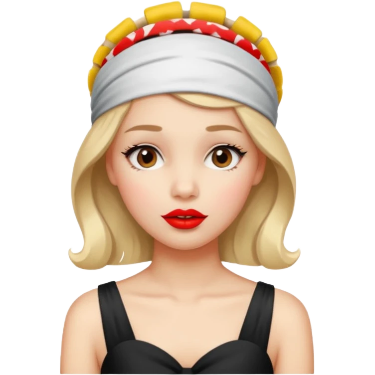 Retro girl saying oops emoji