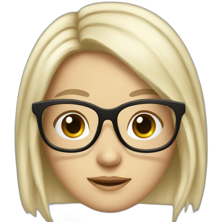 long haired white girl with glasses emoji