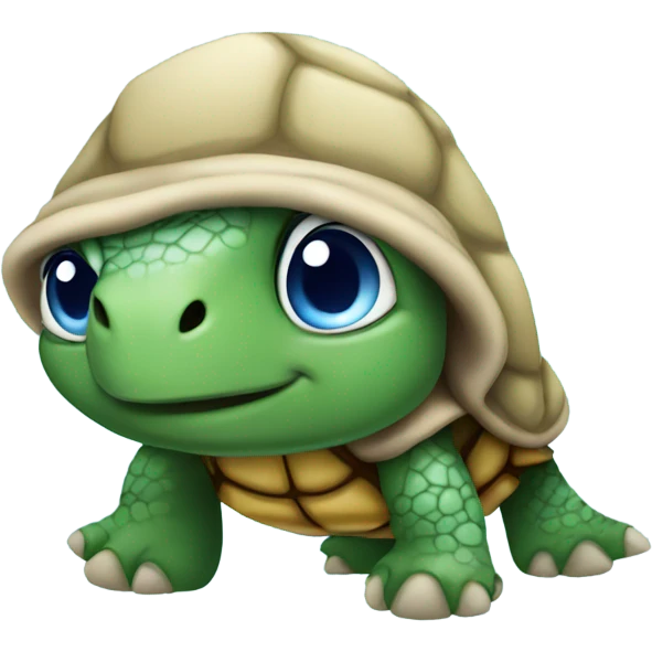 Turtle with blue eyes wearing hoody emoji