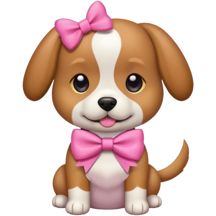Perro con lazo rosado emoji