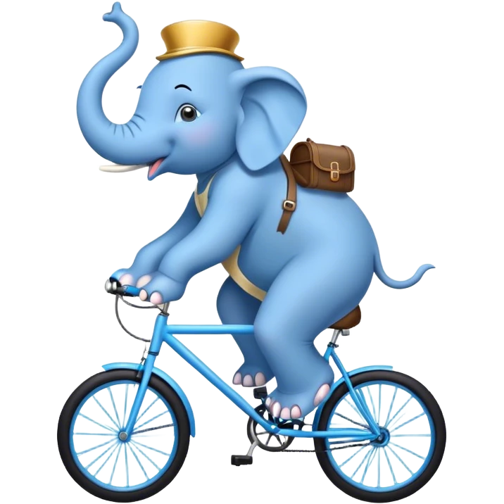 blue elephant on a bike in the sky emoji