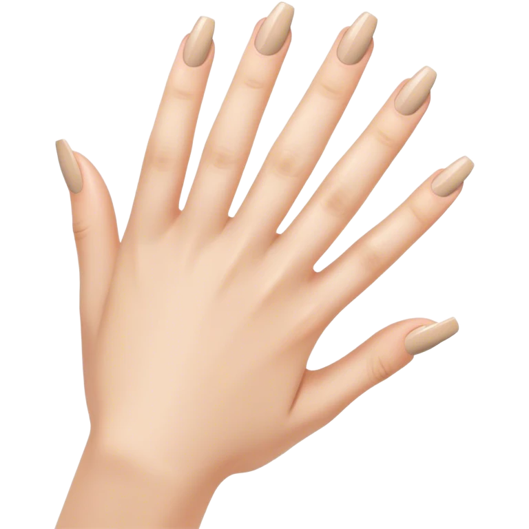 beautiful realistic female hand with beige manicure emoji